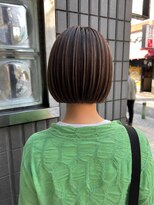 フェイス 石川町 (FACE) 切りっぱなしボブ×白髪ぼかしハイライト×ショコラベージュ
