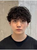 無造作シャドウパーマのマッシュスタイル◎