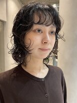 ムクコア(Muk CORE) レイヤーウルフパーマボブニュアンスルーズパーマ大人可愛い川崎