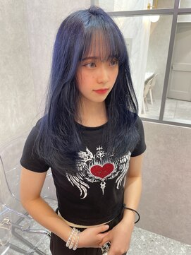 ロンド レア 天神大名店(Lond Le’a) ミディアムヘアデザインカラーフェイスフレーミング暗めカラー