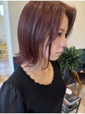 大人可愛いレイヤーボブカシスピンク