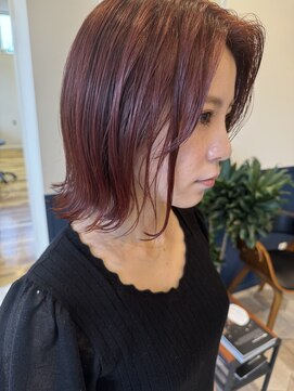 ラグ バイ シゲルカットクラブ 神田久志本店(lag) 大人可愛いレイヤーボブカシスピンク