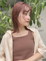 オレンジブラウン×暖色カラー×顔周りカット×10代20代30代