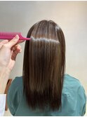 髪質改善カラー グレージュ ツヤ髪スタイル