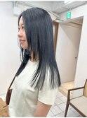 ブルージュカラー×ストレートロングヘア/ロングレイヤー