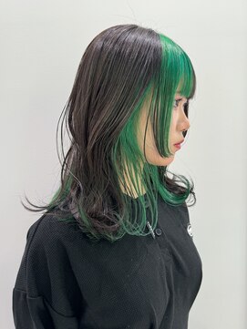 ノラ シンディ(NORA CYNDY) ケアブリーチカラー/グリーン/インナー/デザイン/派手髪