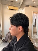 メンズカット バイ ソイクフ(メンズカット by SOY-KUFU) MEN'SHAIRアッシュブラックカルマパーマダークアッシュ