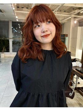 キアラ(Kchiara) ブリーチなしダブルカラーオレンジブラウン天神美容室