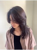 黒髪ボブルフネビージュ小顔ワンレンスペインカール
