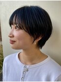 丸みショートシースルーバングくびれショートボブミニボブ