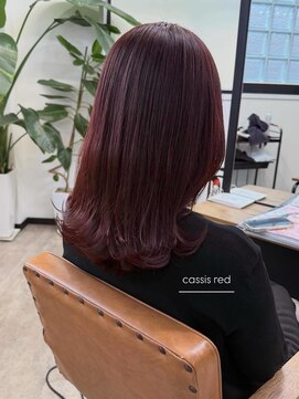 ヘアーサロンライト(hair salon Light) カシスレッド×ミディアムヘア