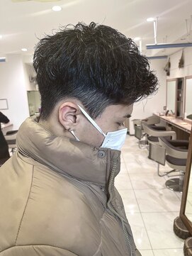 アッシュ 浦安店(Ash) サイドグラデーションスパイラルパーママッシュスリークショート