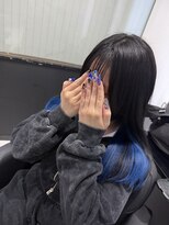 ヘアーデザイン ジェルム(Hair Design germe)&nbsp;インナーカラー ブルー  MAYUKO
