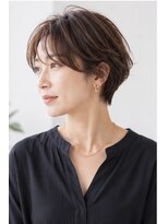 ヘアアンドメイク アース 入間店(HAIR&MAKE EARTH)&nbsp;丸みショートボブ×透け感ブラウン