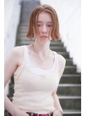 ACE横浜アプリコットベージュ×重めボブ