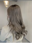 細めハイライトアッシュベージュ