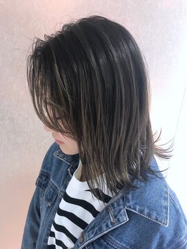 フロート 小阪店(float) ダークカラー_マロンベージュ Aラインボブ かきあげ