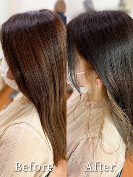 アークスヘアー アッシュべージュイヤリングカラー耳掛けストレート小顔