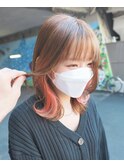 #インナー #インナーカラー #ピンク #外ハネ