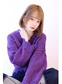 ペールベージュワンレンボブ
