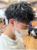 20代30代メンズツイストパーマ清潔感大人カッコイイショート