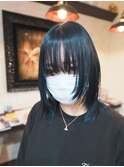 #ブルーブラック#暗髪#ウルフカット#ウルフヘア