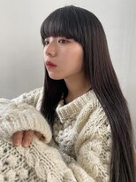 ヘアー アレス(hair ales) ブルーブラック　ロングヘア　シールエクステ、黒髪