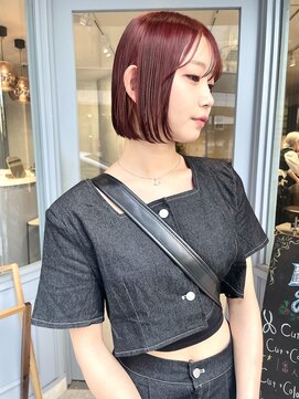 ロンドジェネルーズ 柏(Lond generous) 【小林翼】ブルベにオススメ！ボルドーカラーなボブ