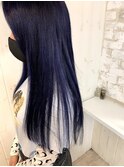 エクステで作るロング ネイビーブルー
