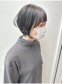 【馬場】大人黒髪耳かけ丸みショート20代30代40代髪型