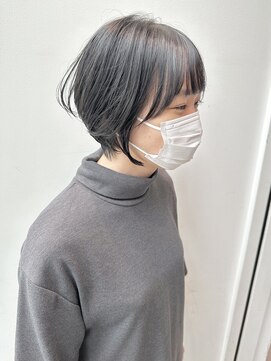ステア ケース(stair case) 【馬場】大人黒髪耳かけ丸みショート20代30代40代髪型