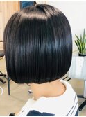 大人マッシュショート丸みショート黒髪ショートベリーショート