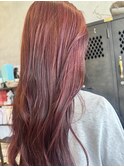 ハイトーンピンクカラー暖色系 ナチュナルロング