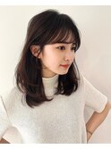 小顔　ネビージュ グレージュ　レイヤーカット
