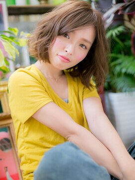カバーヘア ブリス 川口(COVER HAIR bliss) 斜めバングくせ毛風ゆるふわ小顔前下がりボブc6川口20代30代40代