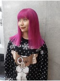 ビビットピンクカラー◯コットンキャンディ◯切りっぱなしヘア