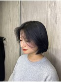 コリアンブラック×ボブレイヤー 透明感カラー艶カラー中津大分
