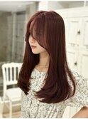 【kumu】ブリーチなし暖色系カラー/カシスワインレッド/ボルドー