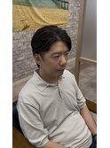 【センターパート × ニュアンスパーマ】