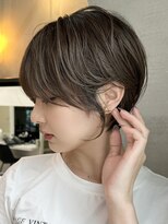 ロンドエニカ 大宮(Lond enika)&nbsp;黒髪カタログ/ショート/オリーブグレー/小顔に見せるヘア/大宮