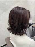 レッドブラウン×デジタルパーマ
