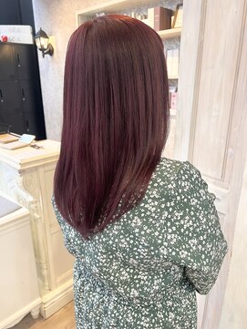 キャアリー(Caary) 福山Caaryブリーチダブルカラーベリーピンクブラウン大人カラー