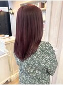 福山Caaryブリーチダブルカラーベリーピンクブラウン大人カラー