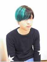 ヘアーメイク ツインズストリート(Hair Make TWINS street)&nbsp;モードマッシュ×エメラルド特殊カラー