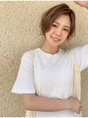 ミルクティーベージュ小顔アンニュイパーマ
