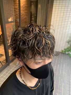 スーリール 博多店(Sourire) メンズハイライト×ソフトツイスト