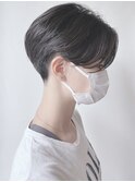 【morio 原宿】黒髪刈り上げハンサムショート　ジミンヘアー
