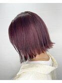 ぱっつん外ハネボブ×淡いピンクバイオレットカラー♪