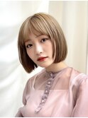20代30代前髪あり切りっぱなしボブショートボブハイトーン