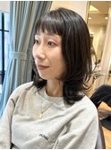 ミディアム/くびれレイヤー/レイヤーカット/顔周りカット/銀座